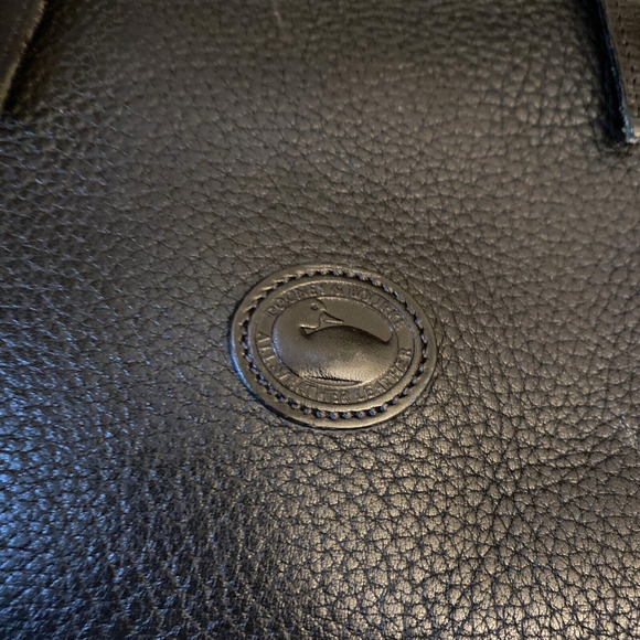 Vintage Dooney & Bourke AWL Buckle Satchel Zip Top Purse Bag Black Leather - Picture 4 of 16